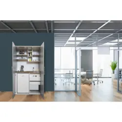 Schrankk&uuml;che in Silberfarben