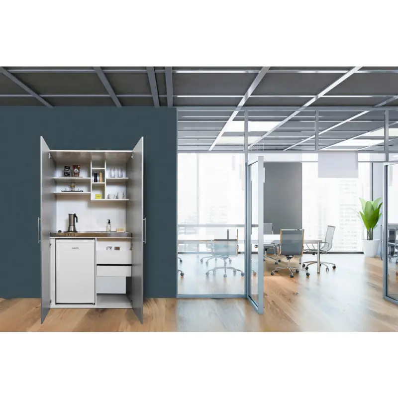 Schrankk&uuml;che in Silberfarben