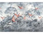 Hornbach Fototapete Vlies INX8-053 Ink Flamingos in the Sky 8-tlg. 400 x 280 cm