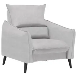 Sessel in Velours Hellgrau