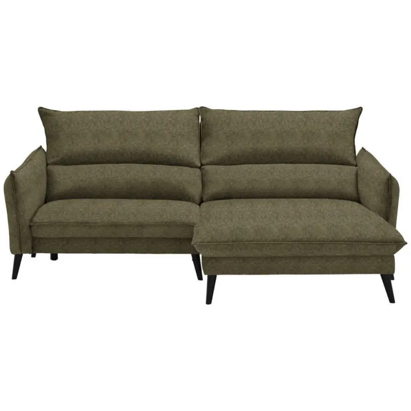 Ecksofa in Velours Olivgrün