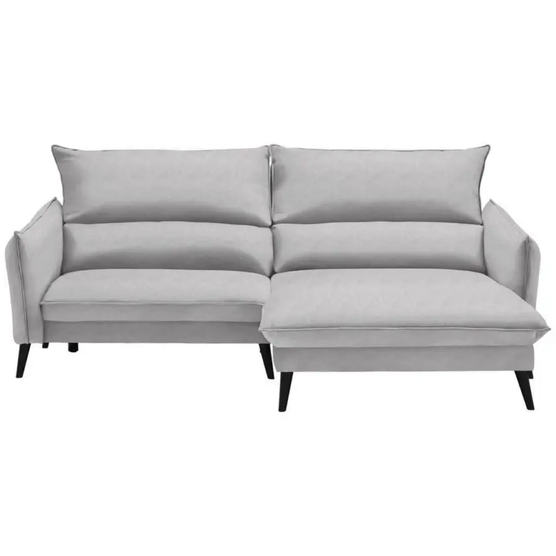 Ecksofa in Velours Hellgrau