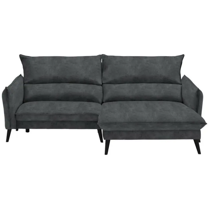 Ecksofa in Velours Anthrazit