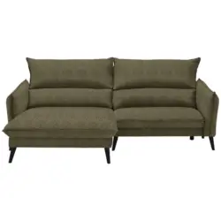 Ecksofa in Velours Olivgrün