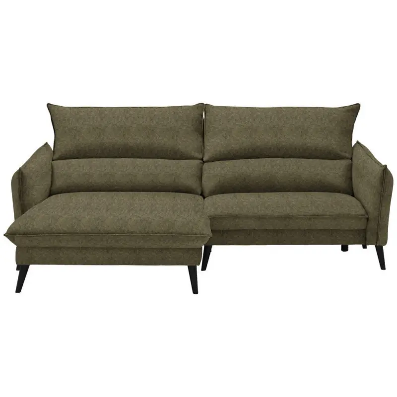 Ecksofa in Velours Olivgrün