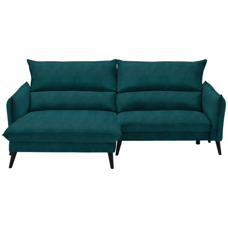 Ecksofa in Velours Petrol