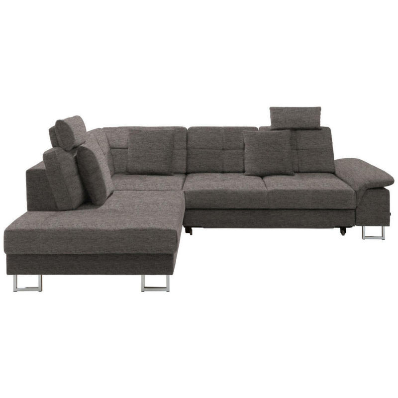 Ecksofa in Flachgewebe Braun