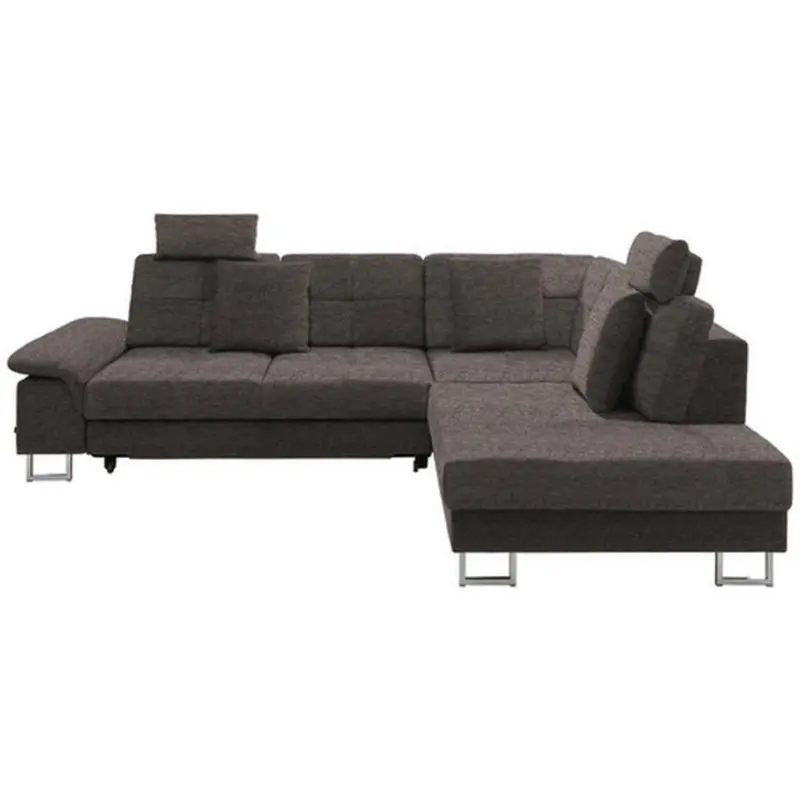 Ecksofa in Flachgewebe Braun
