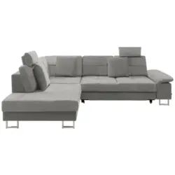 Ecksofa in Flachgewebe Beige