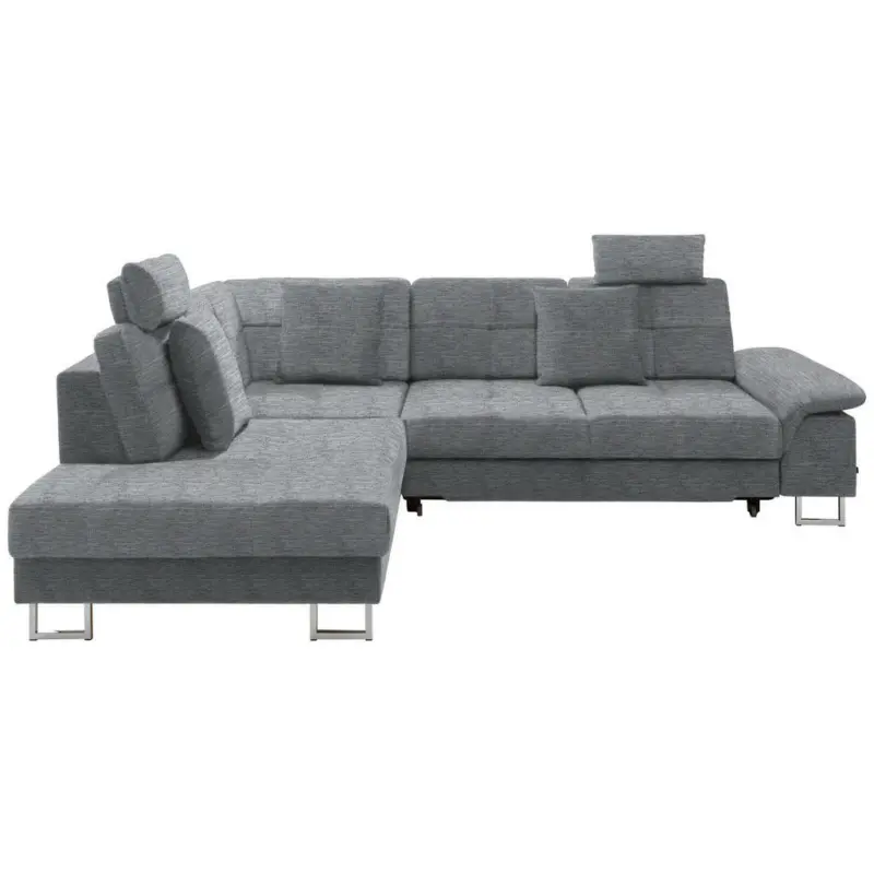 Ecksofa in Flachgewebe Blau, Grau