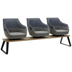 Sitzbank 210/87/67 cm in Anthrazit, Braun, Beige