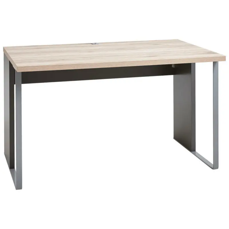 Schreibtisch 130/80/75 cm in Graphitfarben, Eichefarben