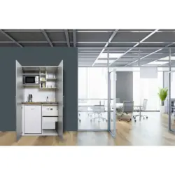 Schrankküche in Grau