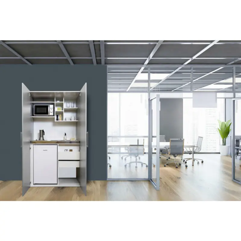 Schrankküche in Grau