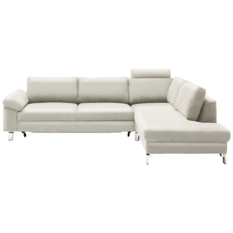 Ecksofa in Echtleder Beige