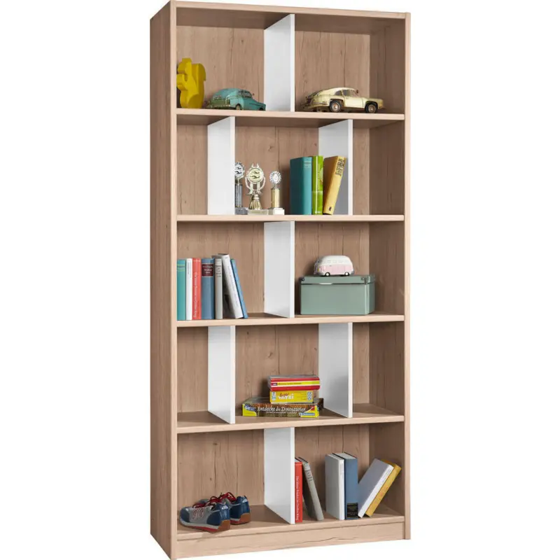 Regal 90/198/38 cm Weiß, Eichefarben