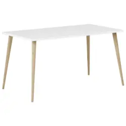 Schreibtisch 140/75/75 cm in Weiß, Eichefarben