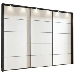 Schwebet&uuml;renschrank in Graphitfarben, Wei&szlig;