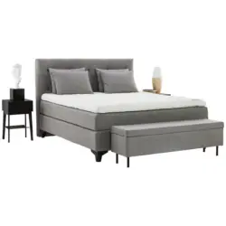 Boxspringbett 180/200 cm in Hellgrau