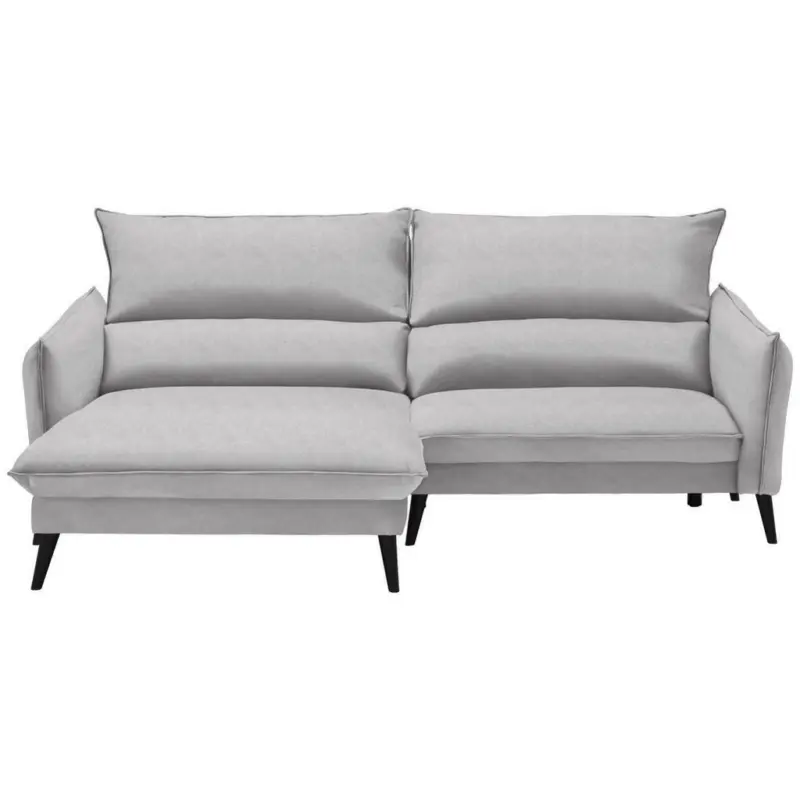 Ecksofa in Velours Hellgrau