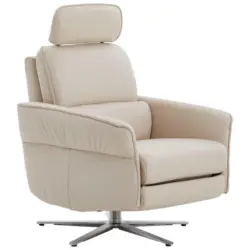 Sessel in Echtleder Hellgrau