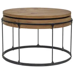 Couchtisch in Holz, Metall 73/73/48 cm