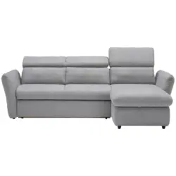 Ecksofa in Mikrofaser Hellgrau