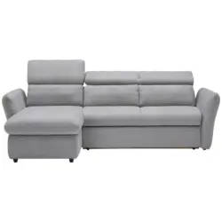 Ecksofa in Mikrofaser Hellgrau