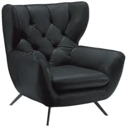Chesterfield-Sessel in Mikrofaser Schwarz