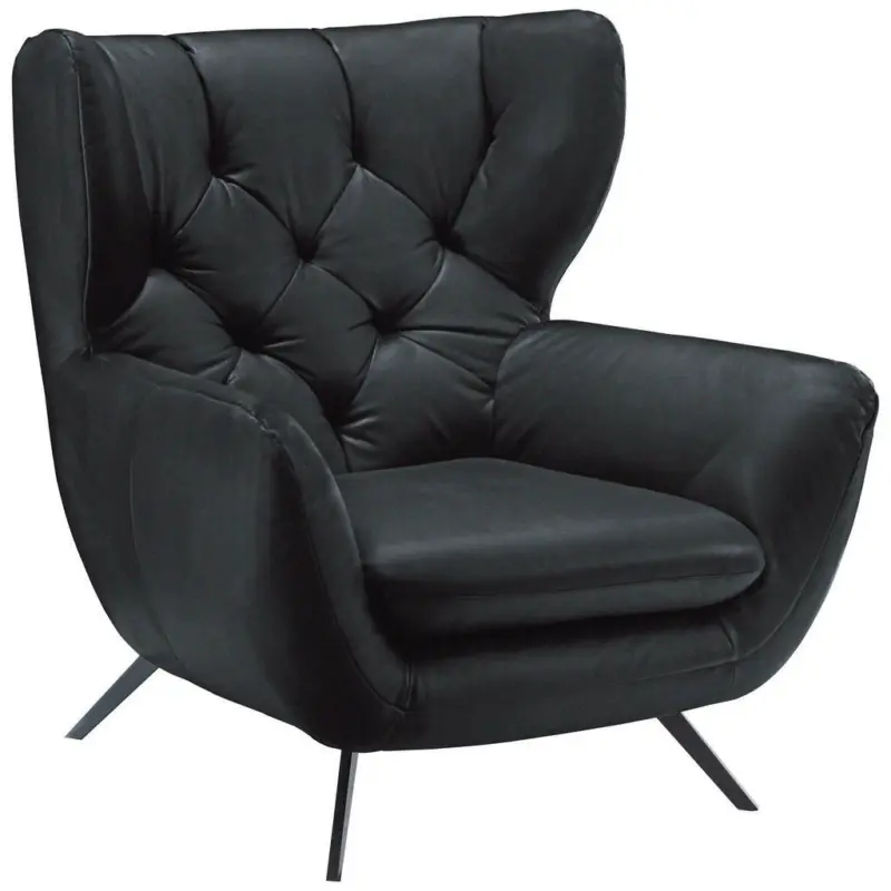 Chesterfield-Sessel in Mikrofaser Schwarz