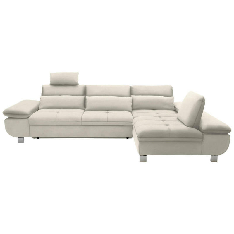 Ecksofa in Webstoff Creme