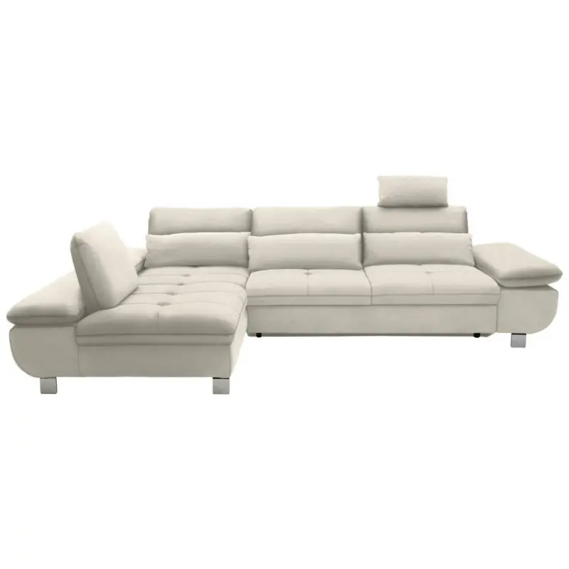 Ecksofa in Webstoff Creme
