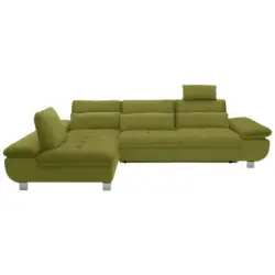 Ecksofa in Webstoff Grün