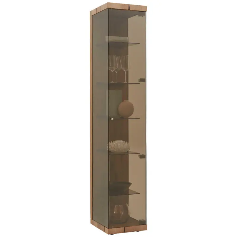 Vitrine in vollmassiv Kerneiche Eichefarben
