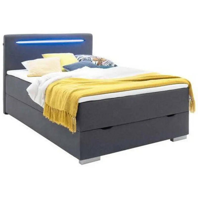 Boxspringbett 140/200 cm in Anthrazit