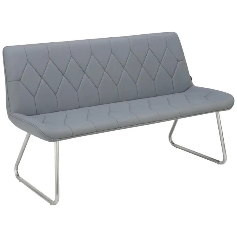 Sitzbank 155/87/65 cm in Grau, Edelstahlfarben