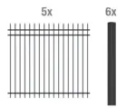 Hornbach Zaun-Grundset Columbus ALBERTS inkl. Pfosten, Aluminium zum Einbetonieren 1000 x 180 cm schwarz