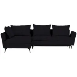 Ecksofa in Webstoff Schwarz
