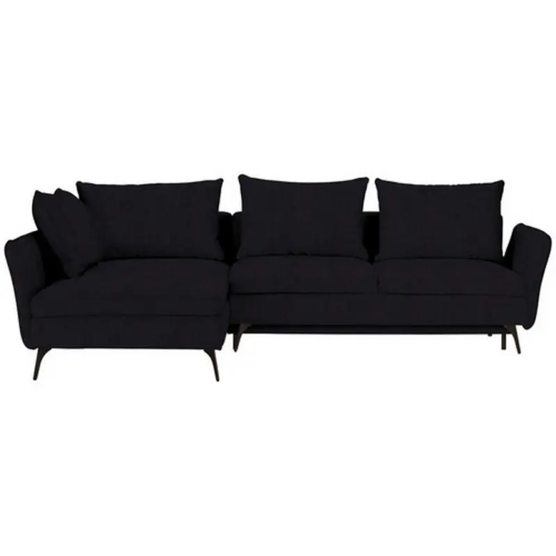 Ecksofa in Webstoff Schwarz
