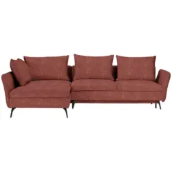 Ecksofa in Webstoff Rostfarben