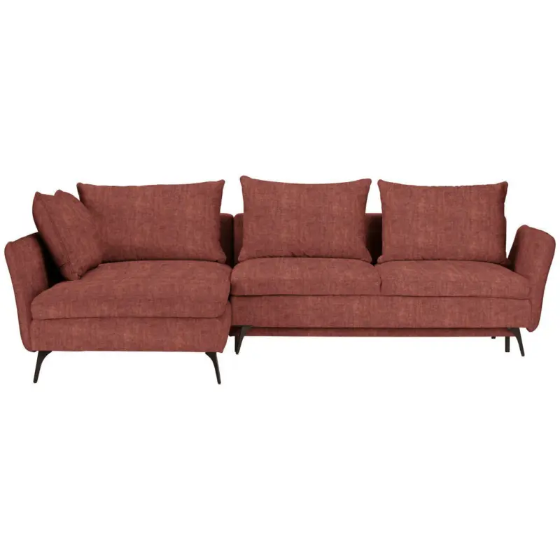 Ecksofa in Webstoff Rostfarben