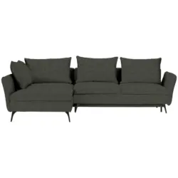 Ecksofa in Webstoff Dunkelgrün