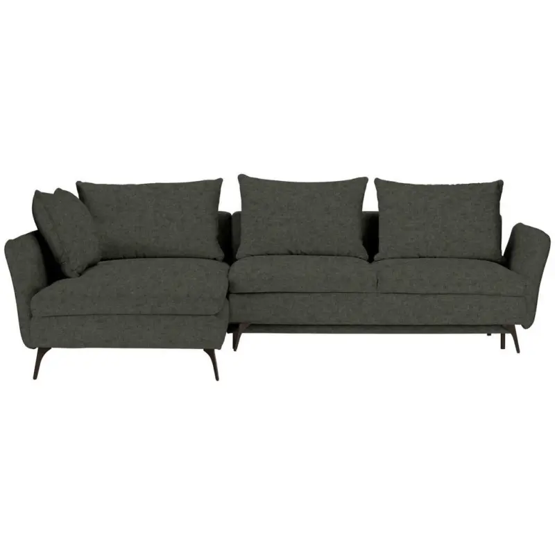 Ecksofa in Webstoff Dunkelgrün