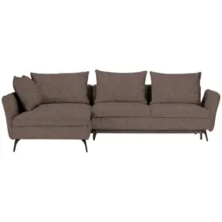 Ecksofa in Webstoff Braun