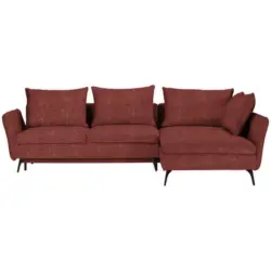 Ecksofa in Webstoff Rostfarben