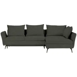 Ecksofa in Webstoff Dunkelgrün