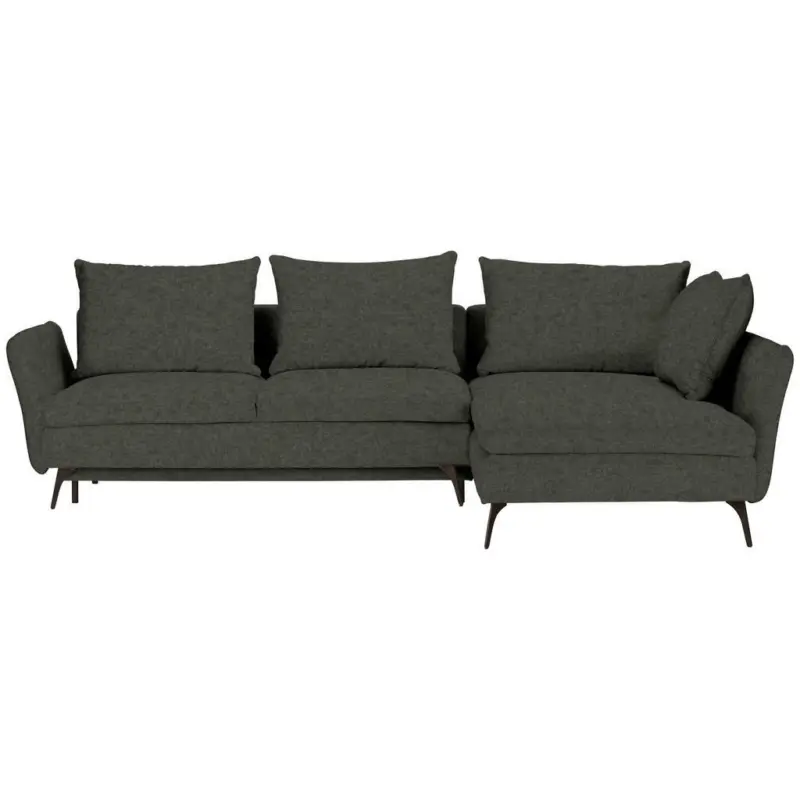 Ecksofa in Webstoff Dunkelgrün