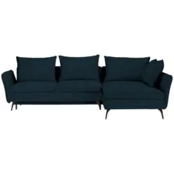 Ecksofa in Webstoff Petrol