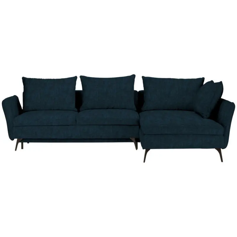 Ecksofa in Webstoff Petrol