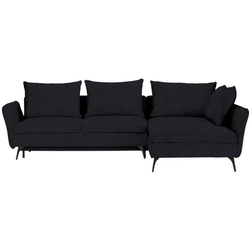 Ecksofa in Webstoff Schwarz